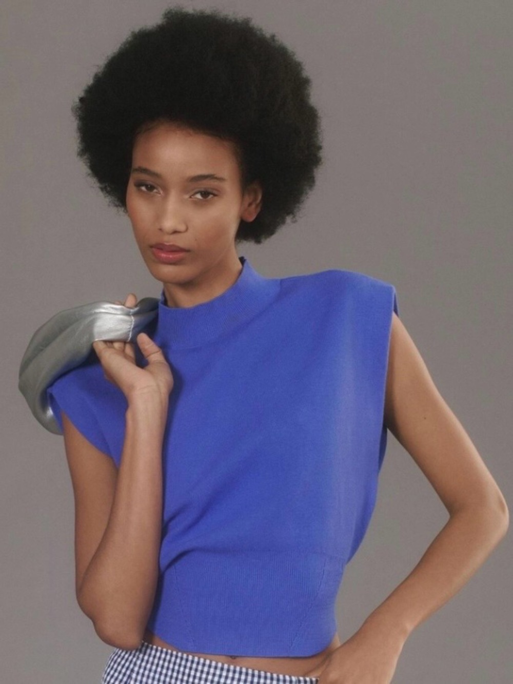 Anthropologie Electric Blue Sleeveless Knit Top